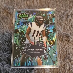 8/8 Wild Card Jayden Higgins RC Splat Football Trading Card